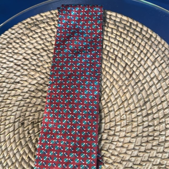 Vintage Christian Dior Monsieur Collection Red Blue & Green Polyester Tie - Picture 3 of 6